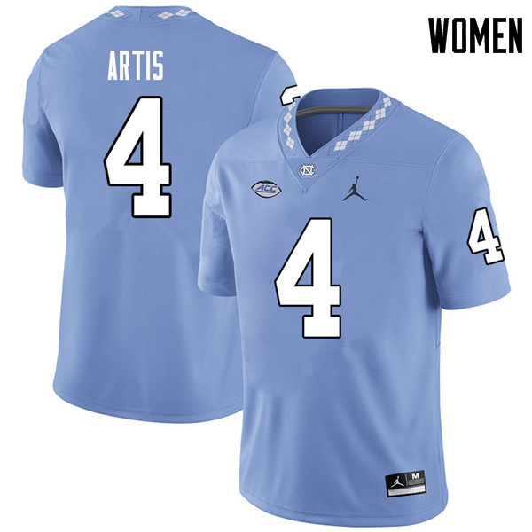 Jordan Brand Women #4 Allen Artis North Carolina Tar Heels College Football Jerseys Sale-Carolina Bl